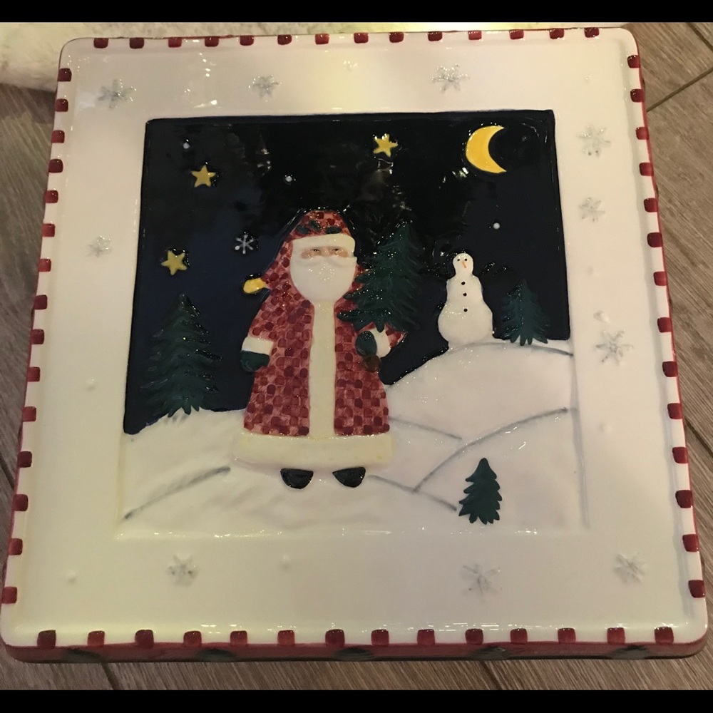 Make The Season Bright Cake Plate